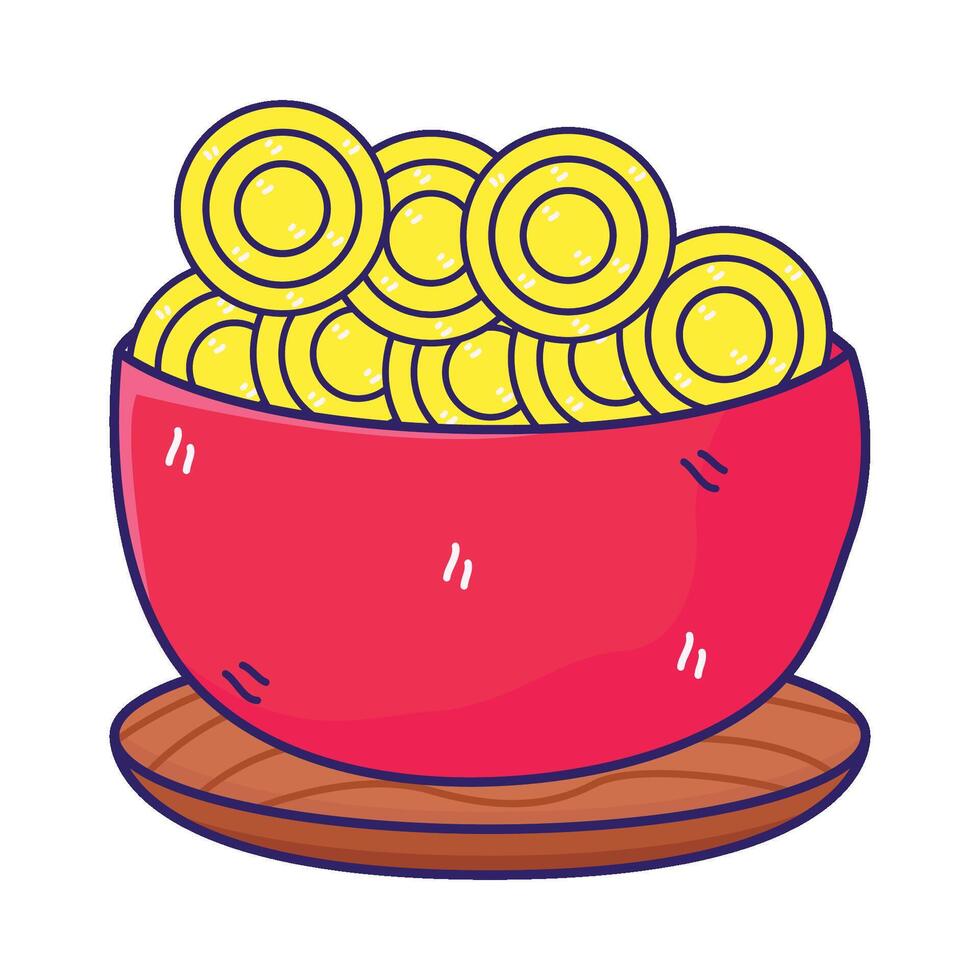 ilustración de fideos vector