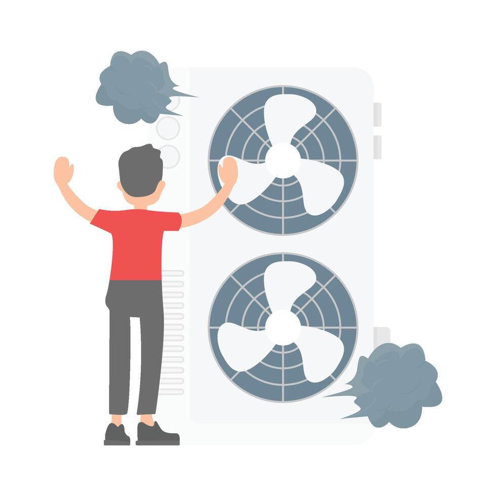Illustration of air conditioner compressor vector