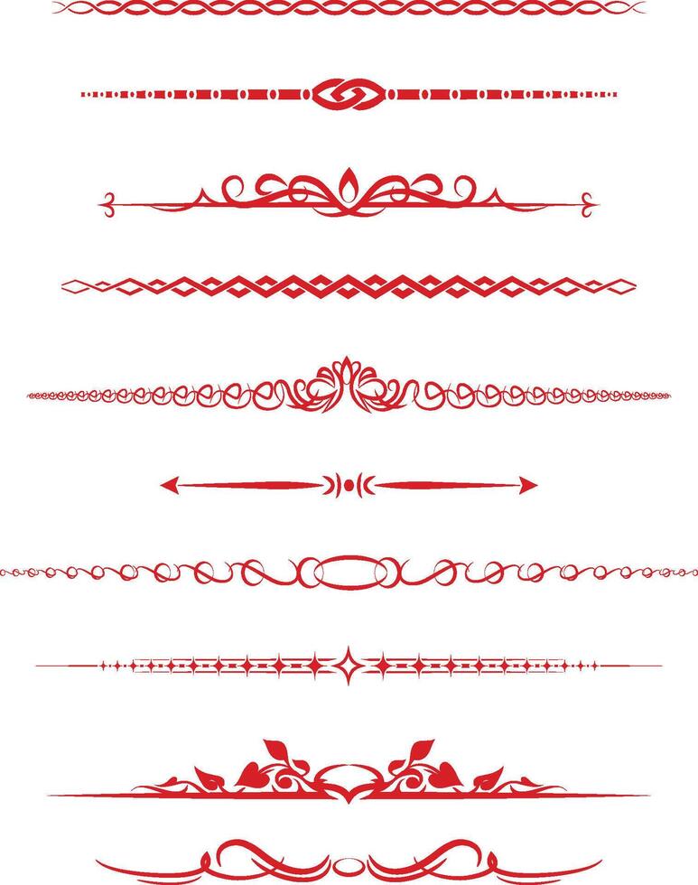Vector set of calligraphic design elements and page decor
