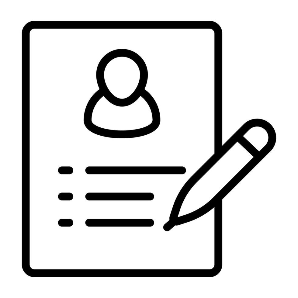 Modern design icon of cv writing vector