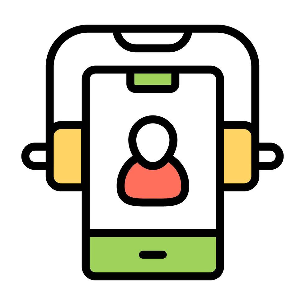 A colored design icon of mobile csr vector