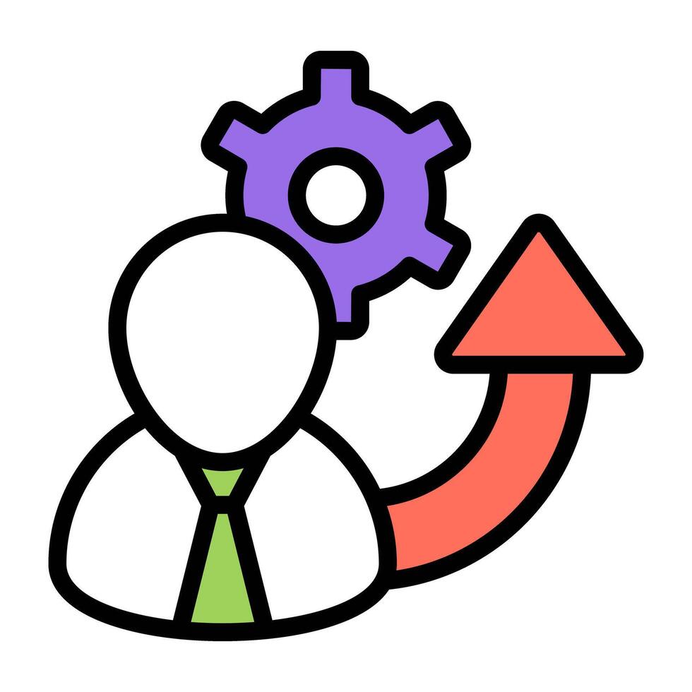 Avatar with gear showing concept of employee setting icon vector