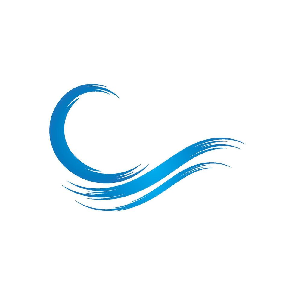 Water Wave logo design vector