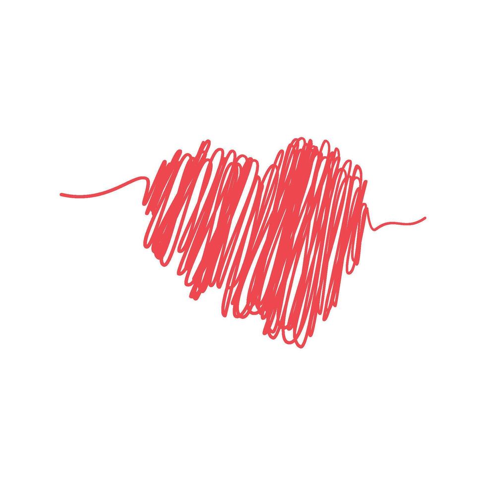 Love Scrible line art vector