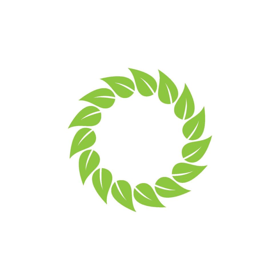 Green leaf logo icon vector
