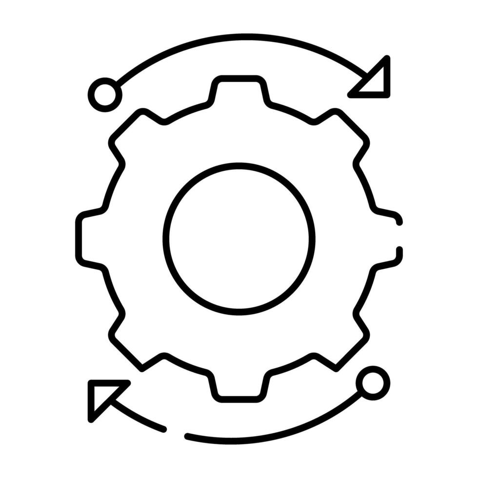 Gear with arrows, icon of integration vector