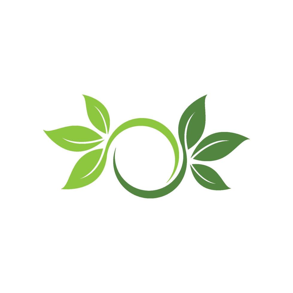 Green leaf logo icon vector