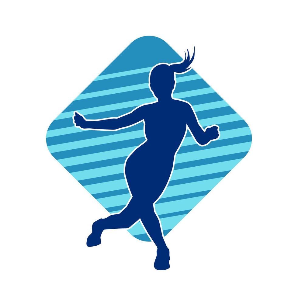 Silhouette of A Female Dancer in Action Pose. Silhouette of A Slim Woman in Dancing Pose. vector