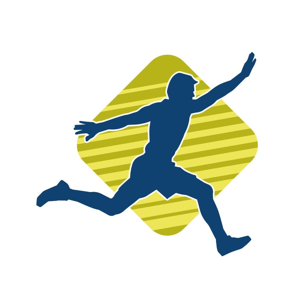 silueta de un deportivo hombre en corriendo pose. silueta de un masculino correr pose. vector