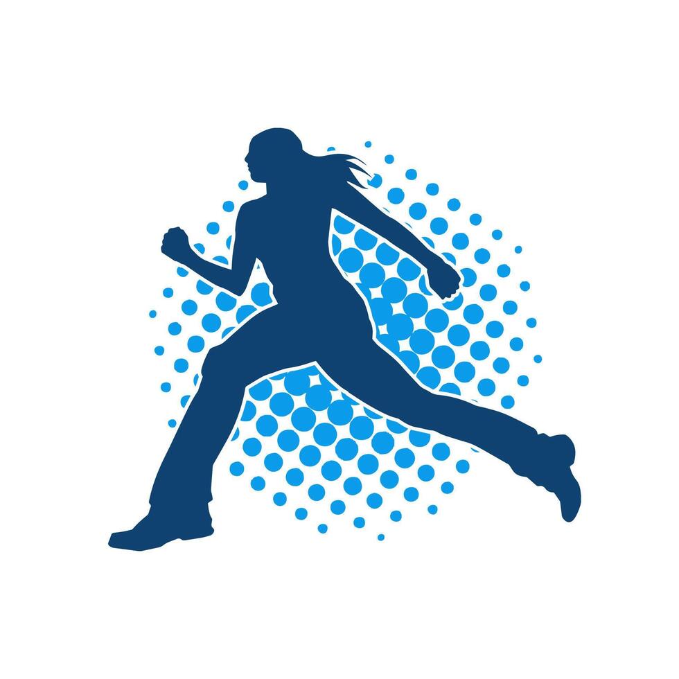 silueta de un deportivo mujer en corriendo pose. silueta de un hembra correr pose. vector
