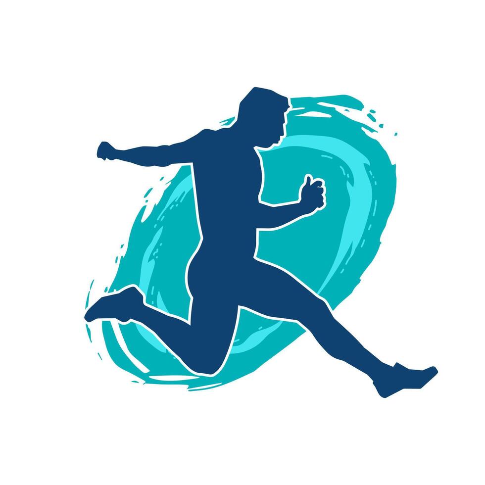 silueta de un deportivo hombre en corriendo pose. silueta de un masculino correr pose. vector