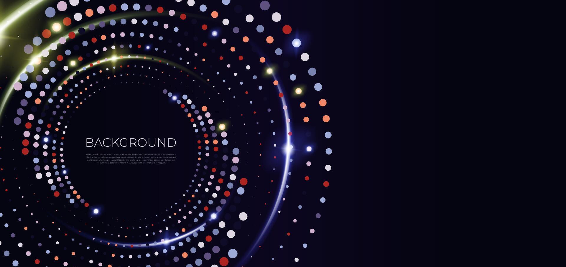 futuristic background circle dotted with line light cinematic, perfect with wallpaper device, website, banner or template ppt vector