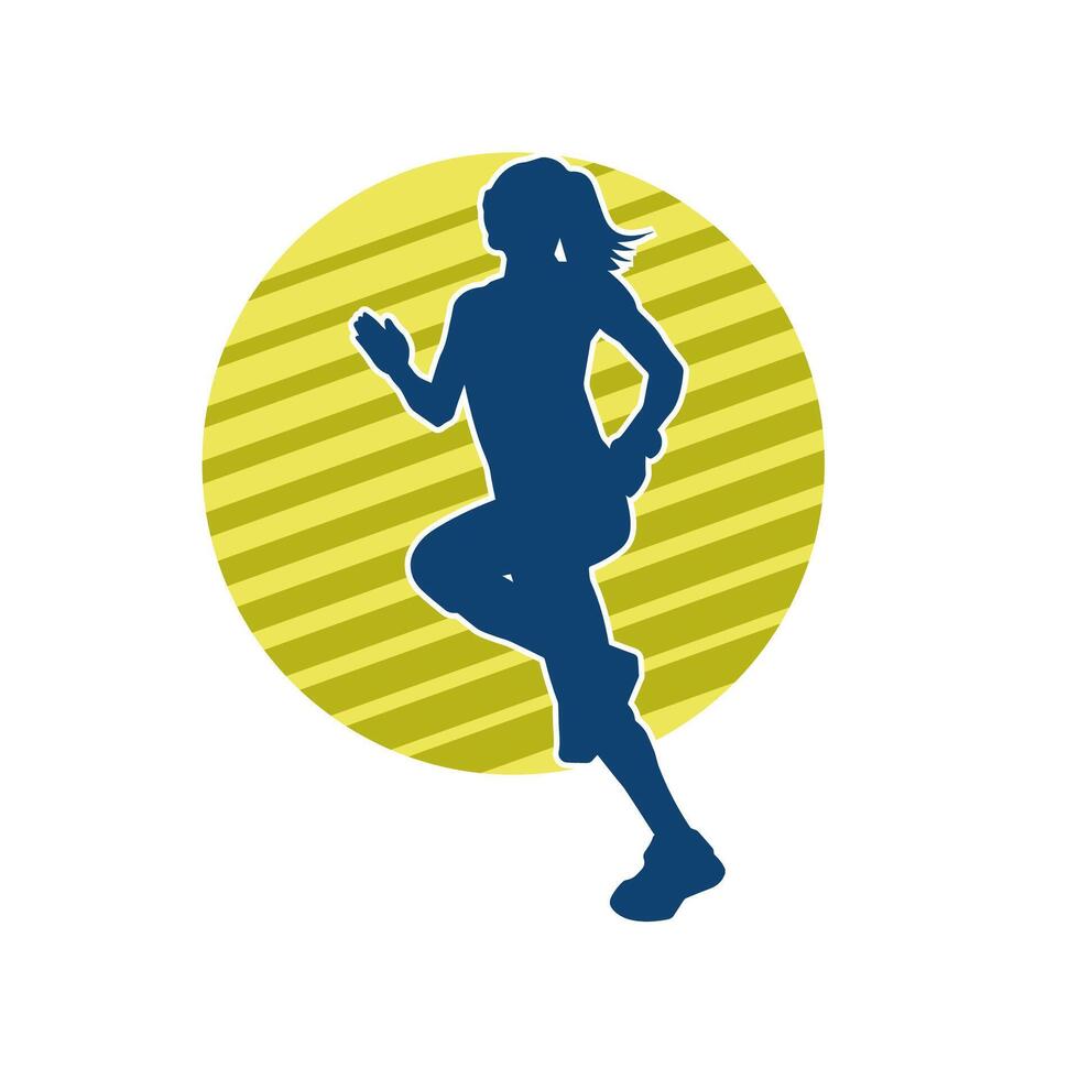 silueta de un deportivo mujer en corriendo pose. silueta de un hembra correr pose. vector