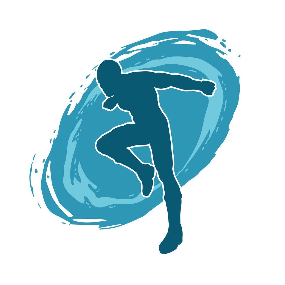 Silhouette of a sporty man in running pose. Silhouette of a male run pose. vector