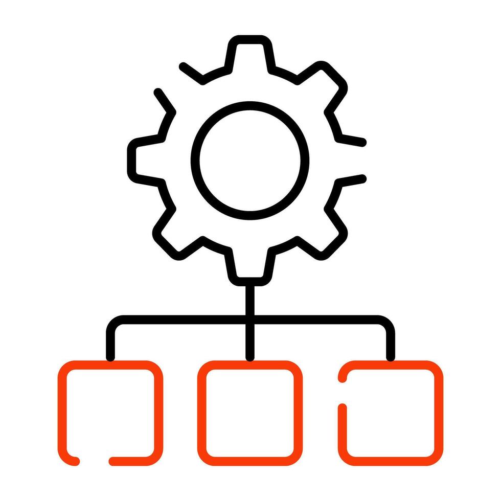 Gear with nodes, icon of network setting vector