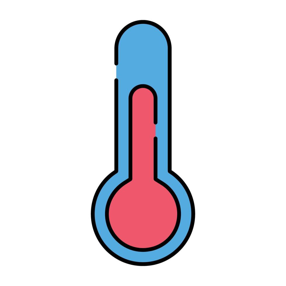 un temperatura indicador icono, plano diseño de termómetro vector