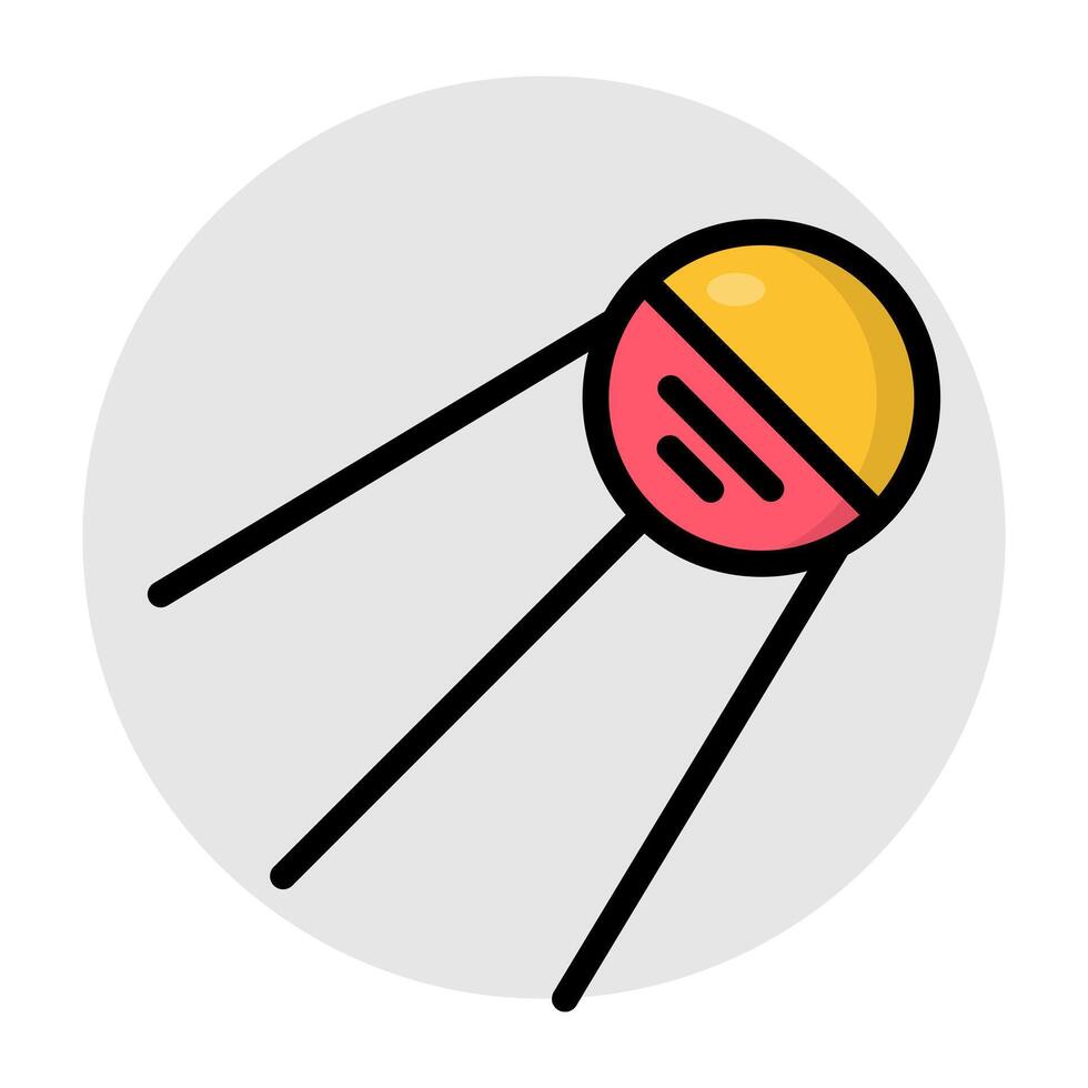 A flat design, icon of space sputnik vector