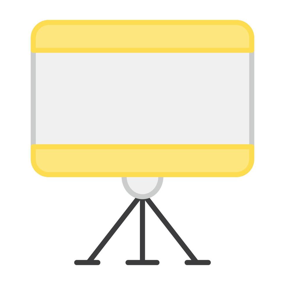 A tripod stand icon, flat design of presentation board vector