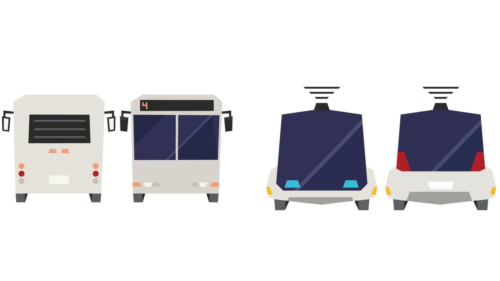 Public Transportation services inside the city for passengers Vector illustration