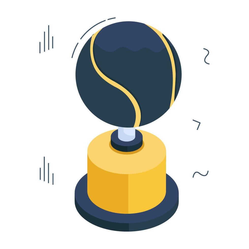 An isometric design icon of tennis trophy cup vector