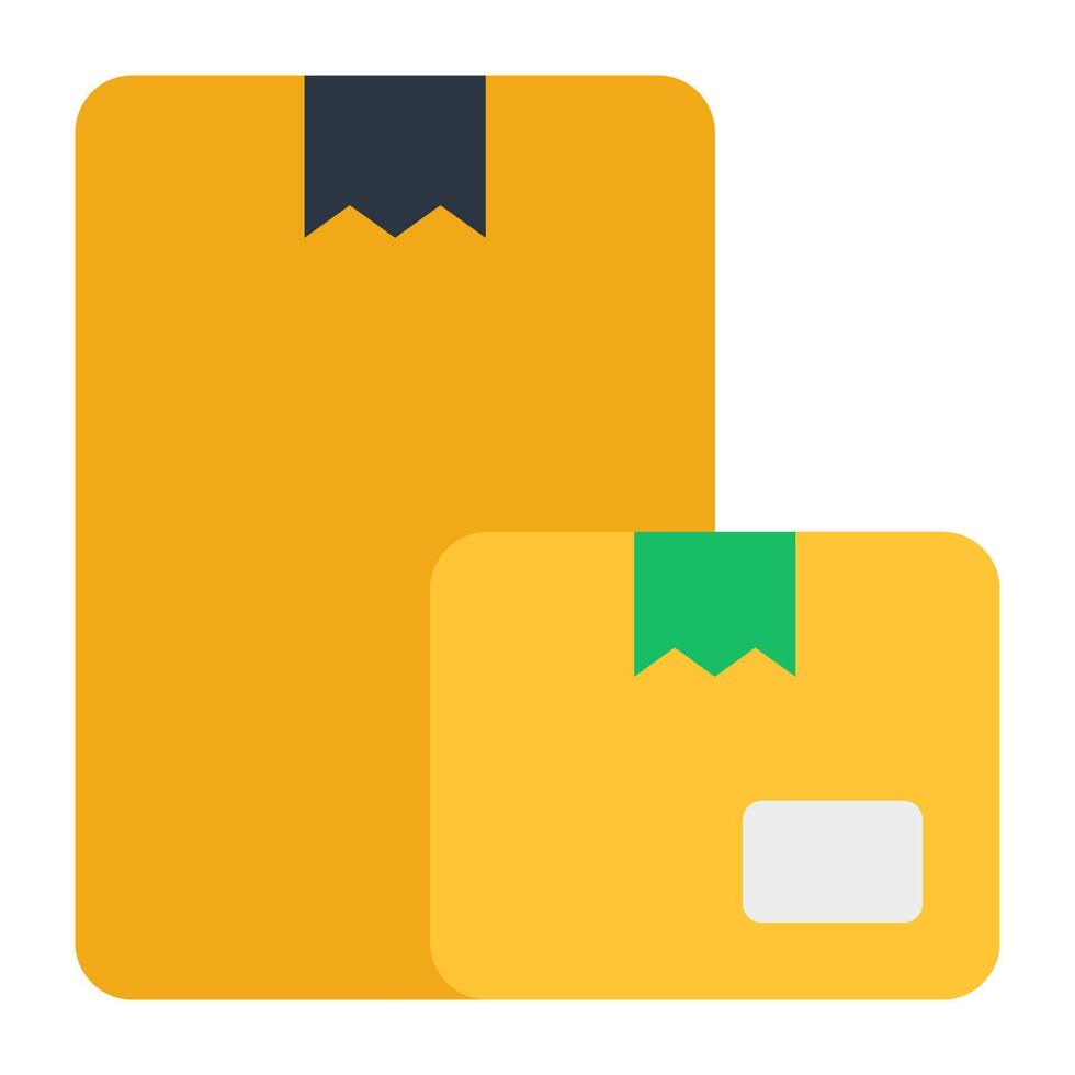 A flat design icon of cardboards vector