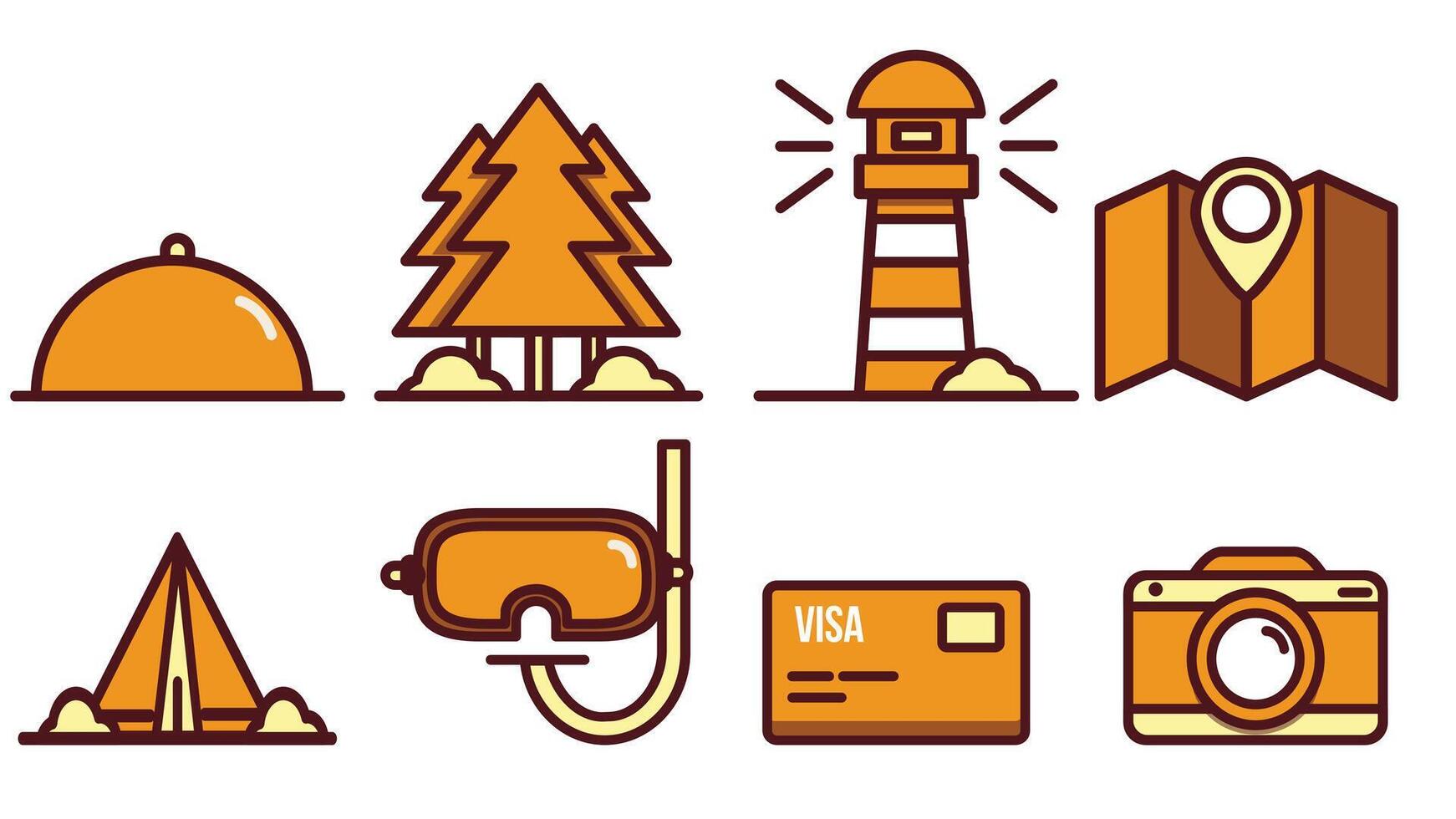 Camping and travel elements vector illustration