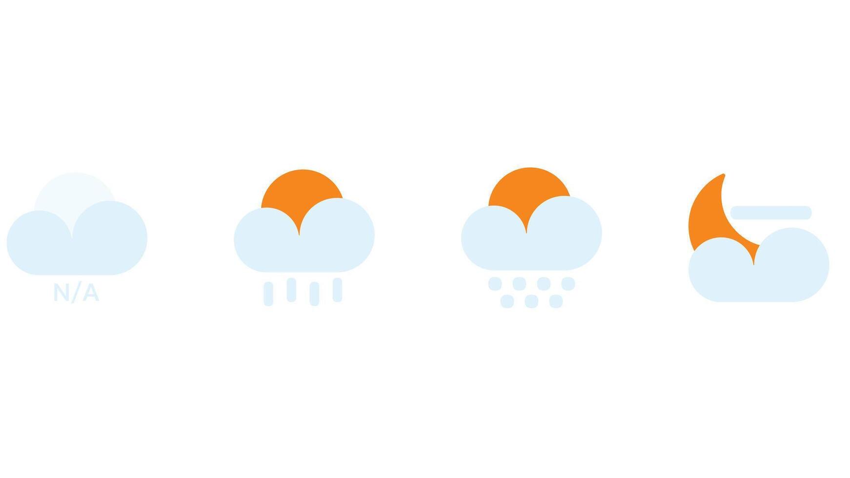 clima y nubes pronóstico vector íconos aislado