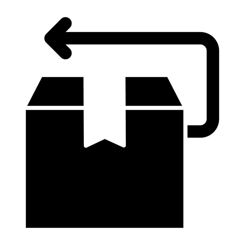 Carton with back arrow, icon of parcel return vector