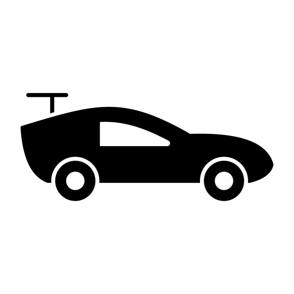 un privado transporte icono, sólido diseño de moderno coche vector
