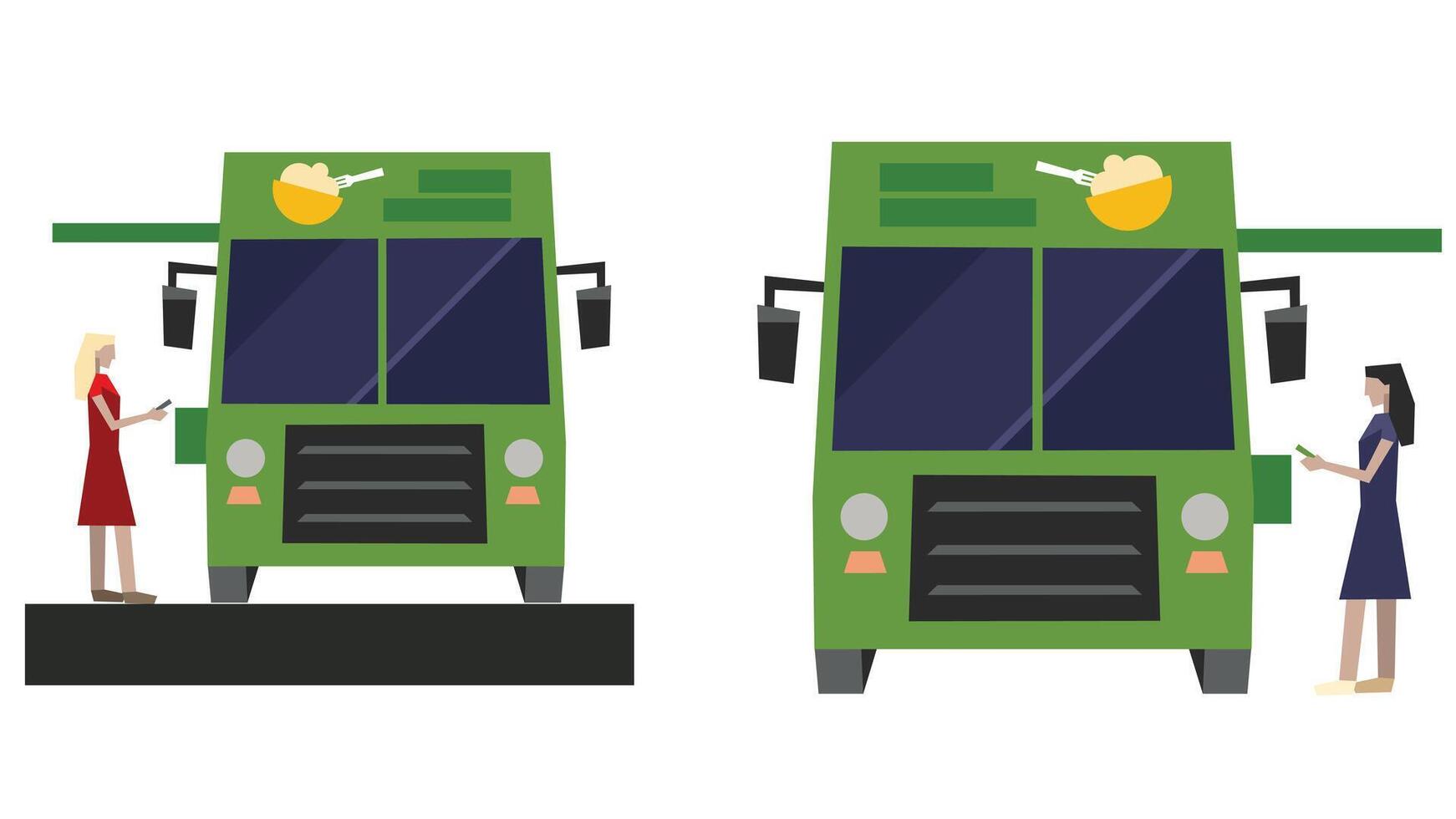 Public Transportation services inside the city for passengers Vector illustration