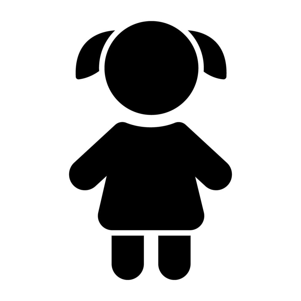 An editable design icon of girl vector