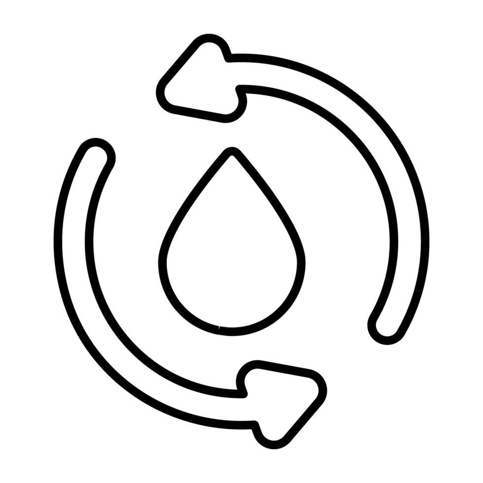 Aqua drop with arrows showcasing water recycling vector