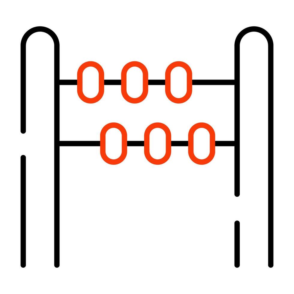 A frame of counting beads, icon of abacus vector