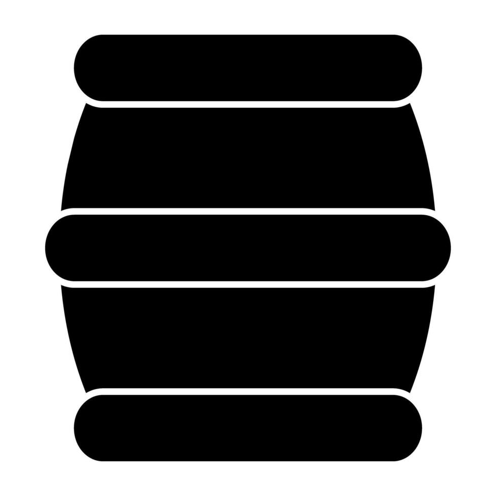un único diseño icono de barril vector