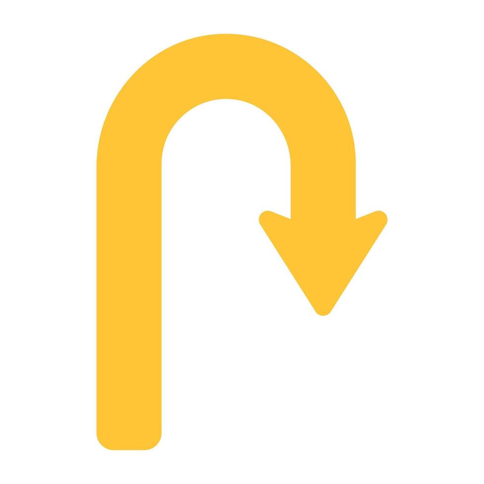 A trendy vector design of right turn arrow