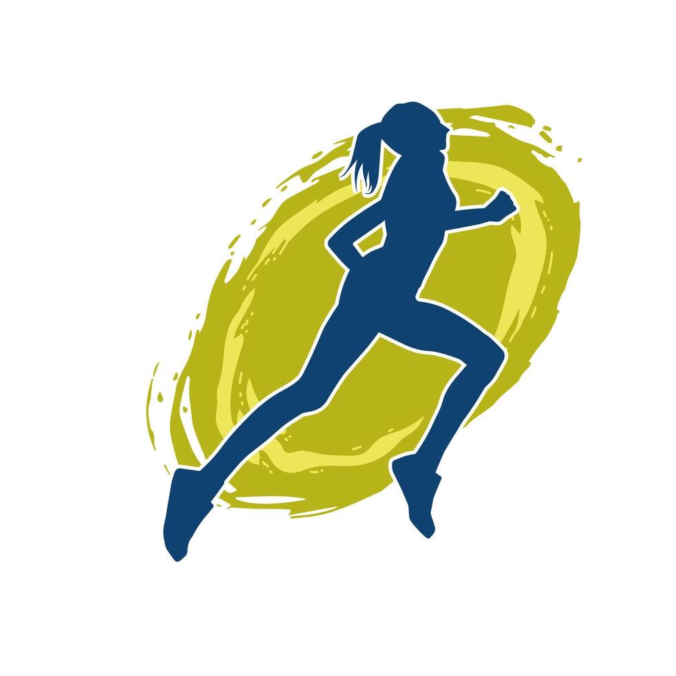 silueta de un deportivo mujer en corriendo pose. silueta de un hembra correr pose. vector