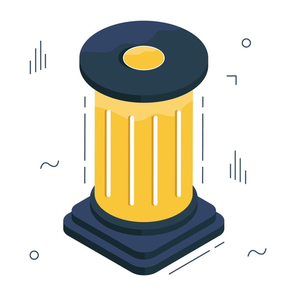 icono de diseño perfecto de columna griega vector