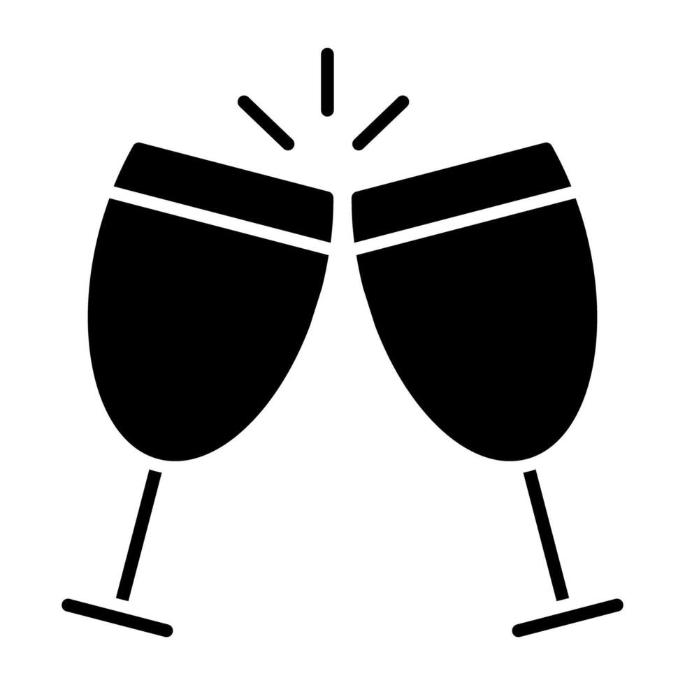 Glasses strike each other showing concept of cheers vector