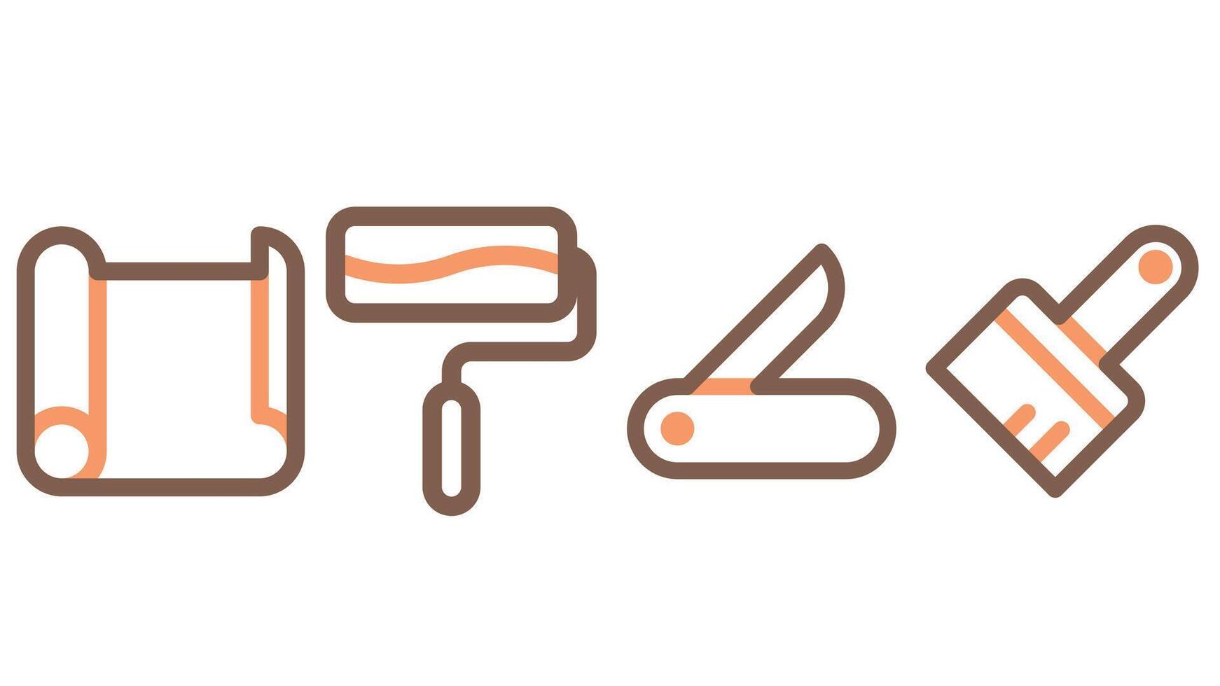 Construction and industrial tools icon set vector for UI and animation
