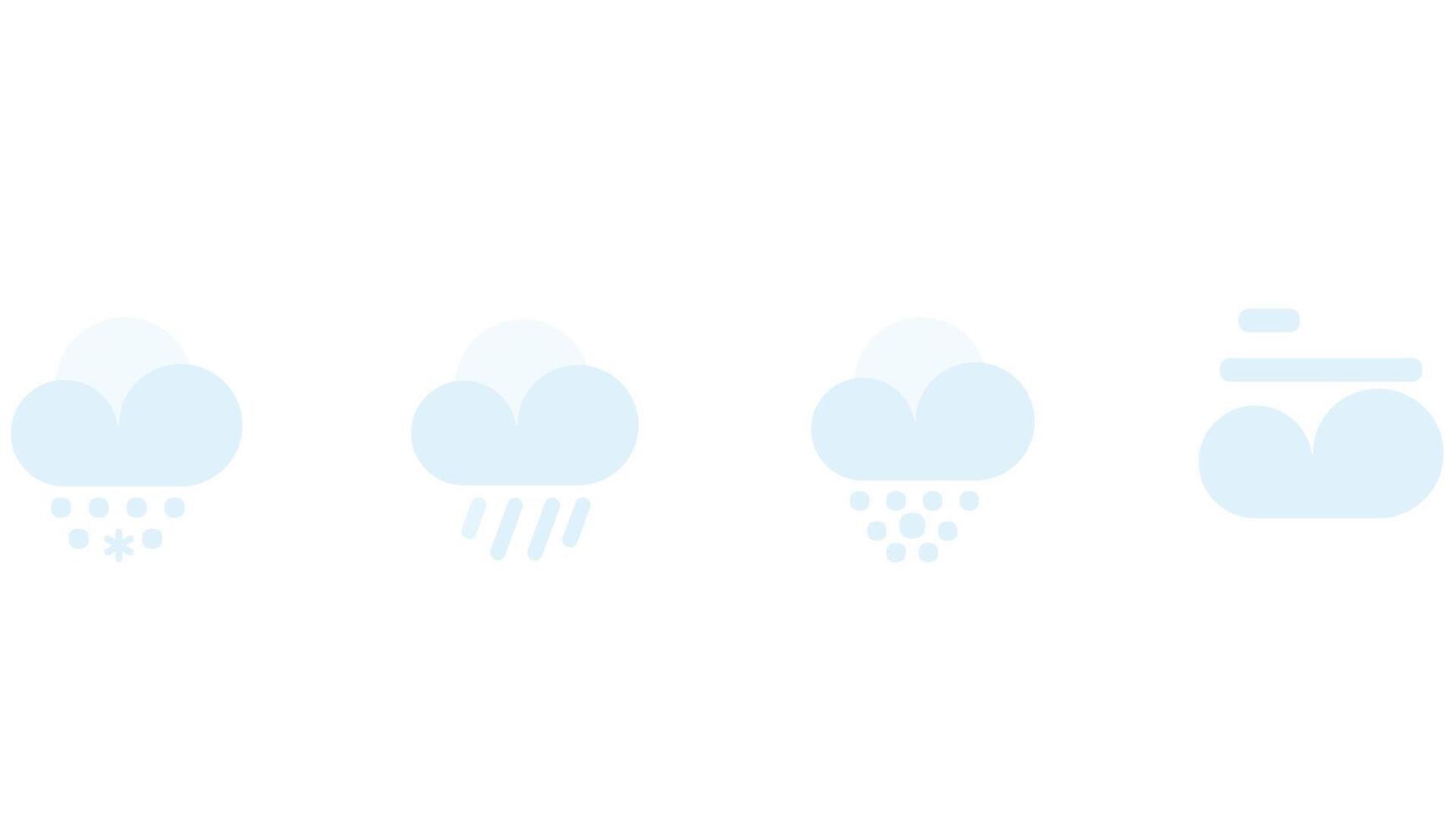 Weather and clouds forecast vector icons isolated