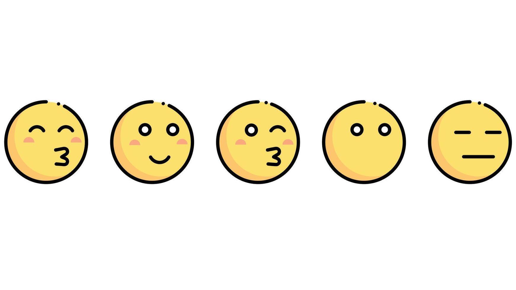 various abstract face 2d vector icon set