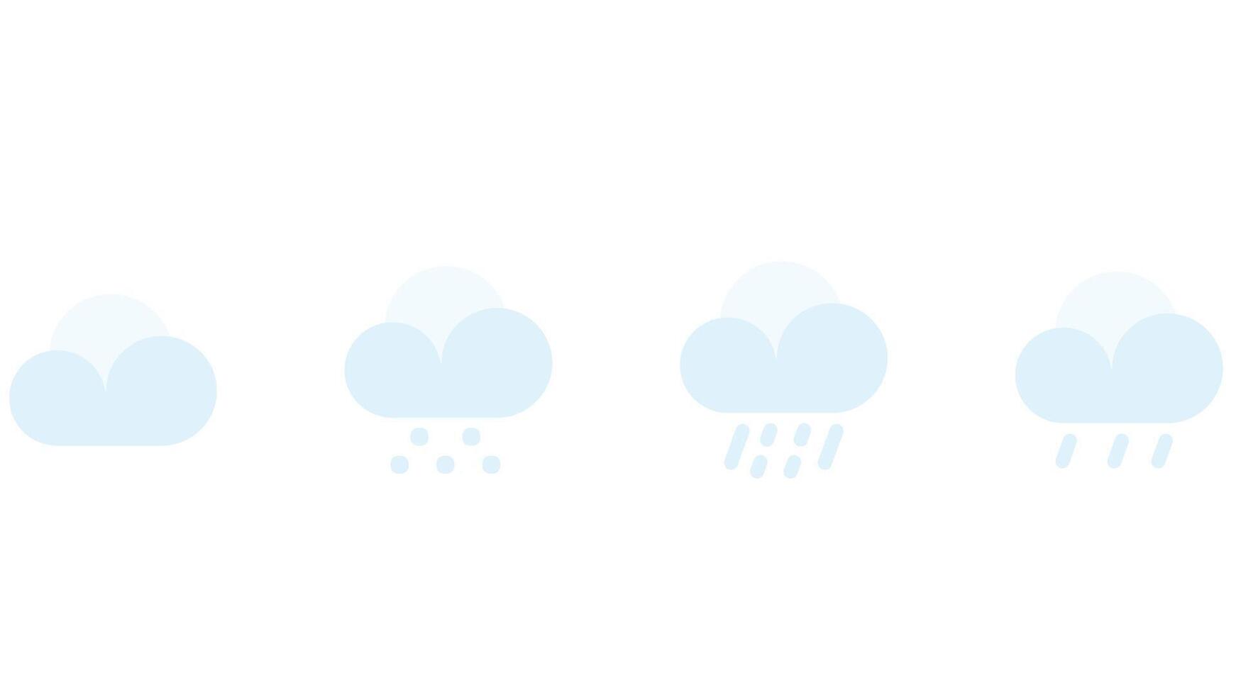 Weather and clouds forecast vector icons isolated