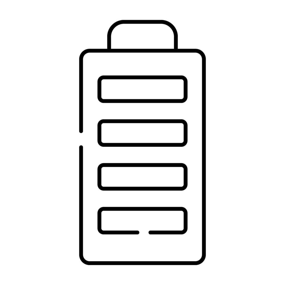 A unique design icon of mobile battery vector