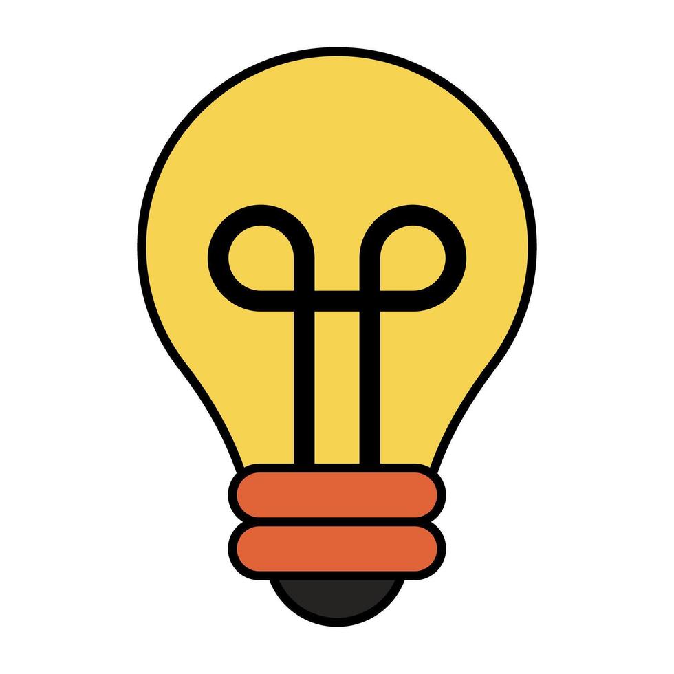 A flat design icon of light bulb showing concept of idea vector
