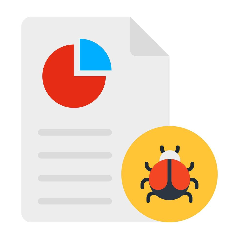 Folded paper with virus depicting concept of bug file vector