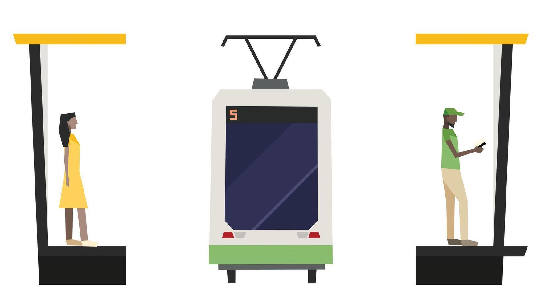 Public Transportation services inside the city for passengers Vector illustration