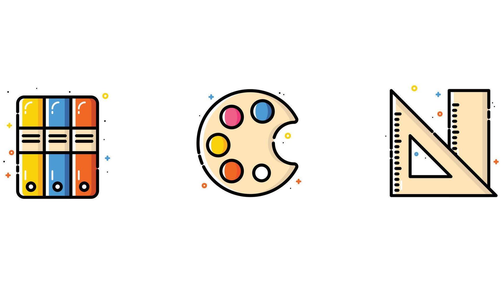 Abstract blue and yellow icon set vector illustrations
