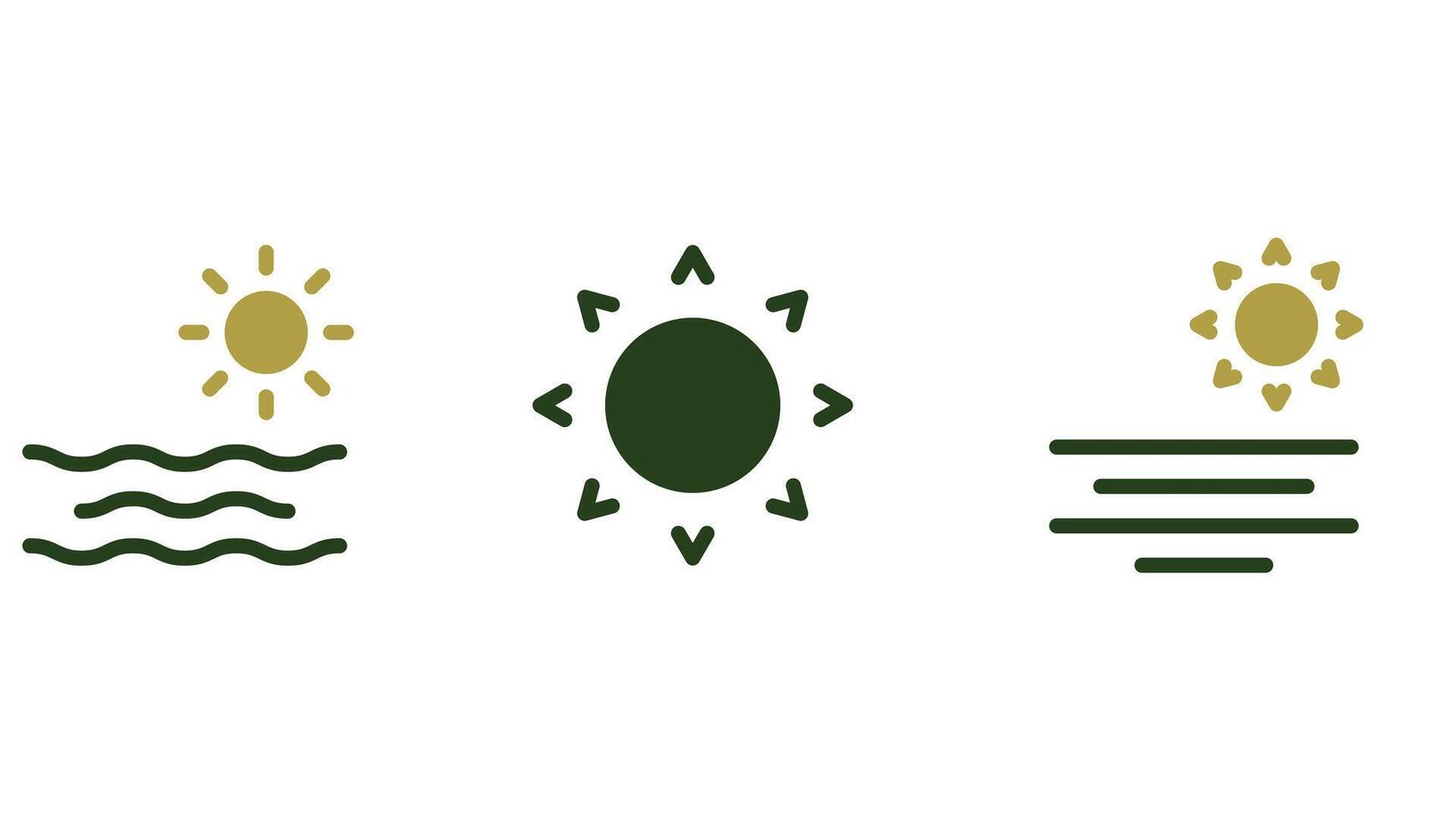 summer time elements vector icon set