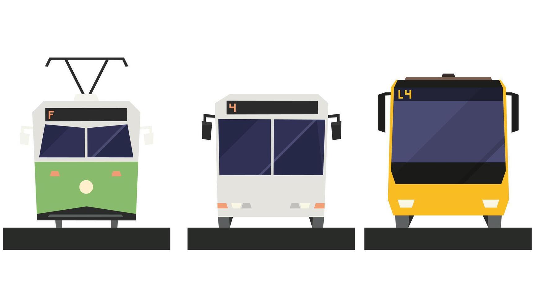 público transporte servicios dentro el ciudad para pasajeros vector ilustración