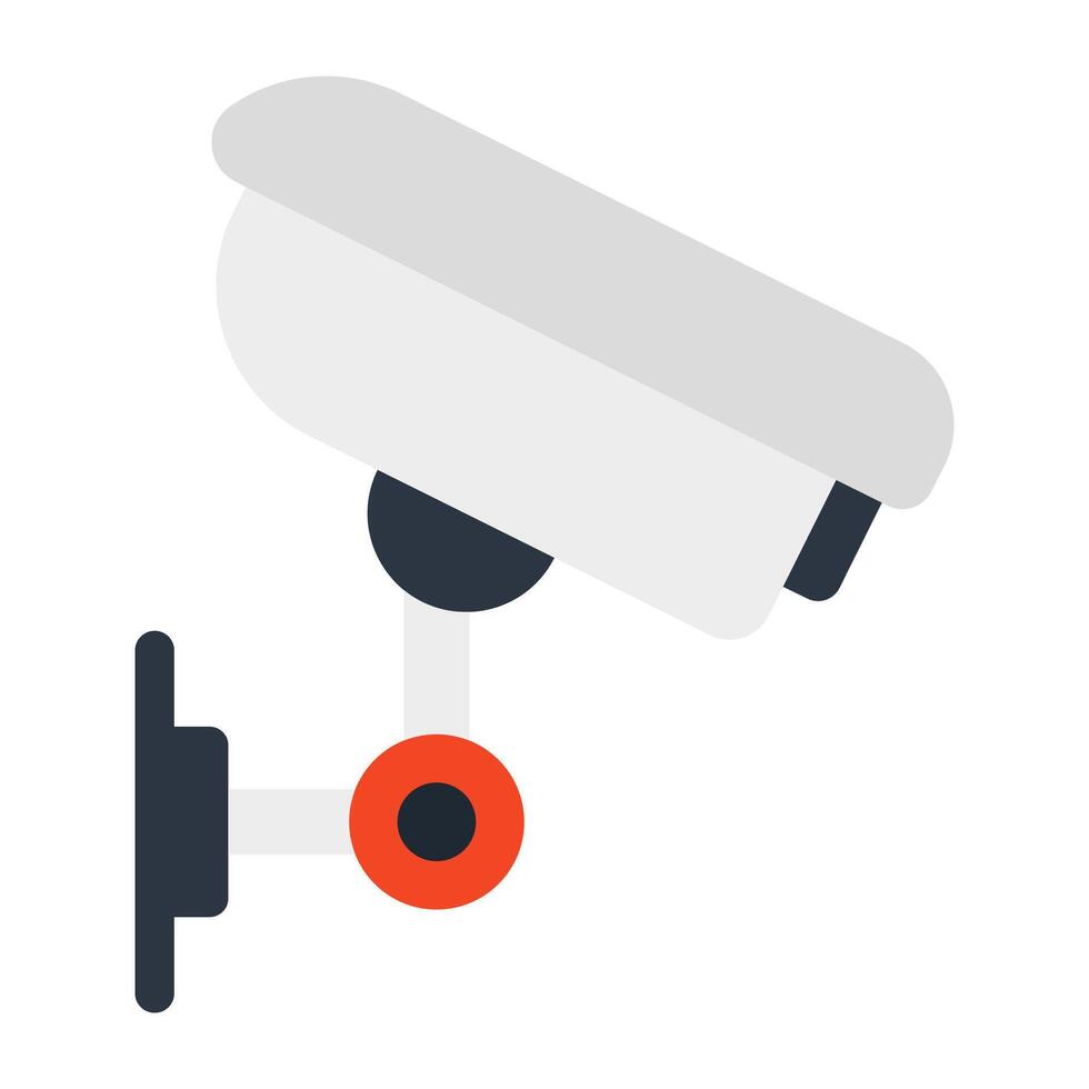 A street surveillance camera icon, flat design of CCTV camera vector